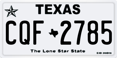 TX license plate CQF2785