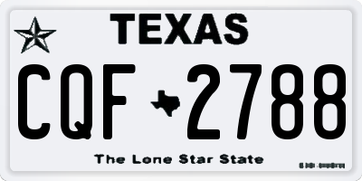 TX license plate CQF2788