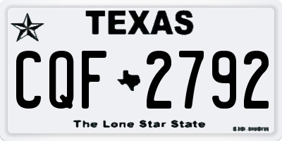 TX license plate CQF2792