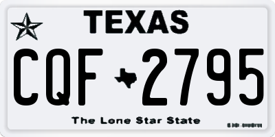 TX license plate CQF2795