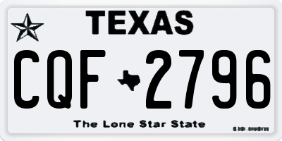 TX license plate CQF2796
