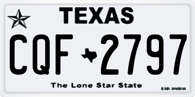 TX license plate CQF2797
