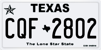 TX license plate CQF2802