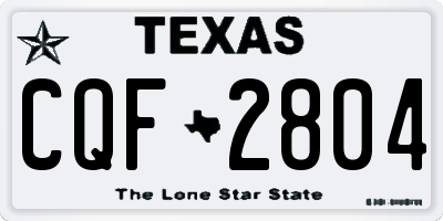 TX license plate CQF2804