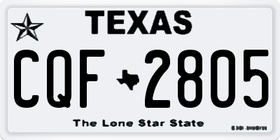 TX license plate CQF2805