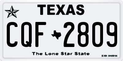 TX license plate CQF2809