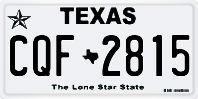 TX license plate CQF2815