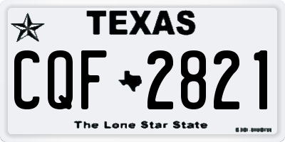 TX license plate CQF2821