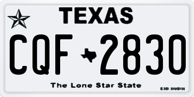 TX license plate CQF2830
