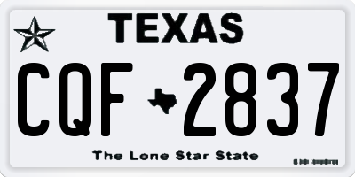 TX license plate CQF2837