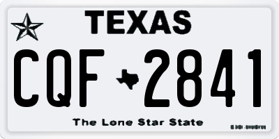 TX license plate CQF2841