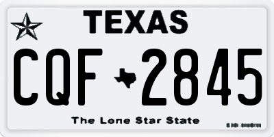 TX license plate CQF2845