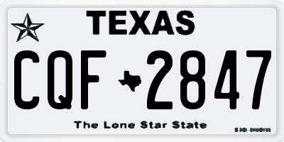 TX license plate CQF2847