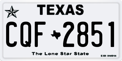 TX license plate CQF2851
