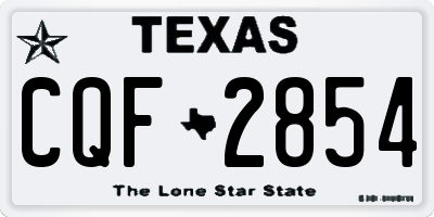 TX license plate CQF2854