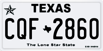 TX license plate CQF2860