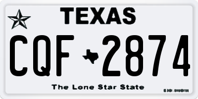 TX license plate CQF2874