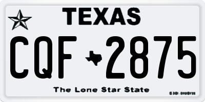 TX license plate CQF2875