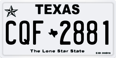 TX license plate CQF2881