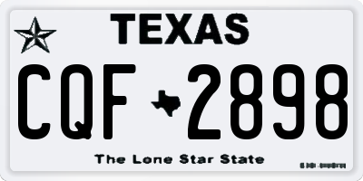 TX license plate CQF2898