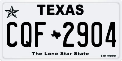 TX license plate CQF2904
