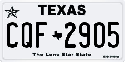 TX license plate CQF2905