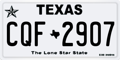 TX license plate CQF2907