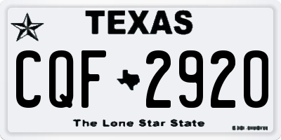 TX license plate CQF2920