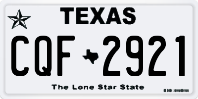 TX license plate CQF2921