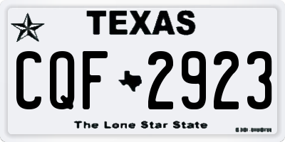 TX license plate CQF2923
