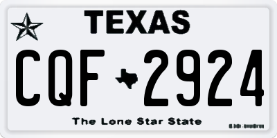 TX license plate CQF2924