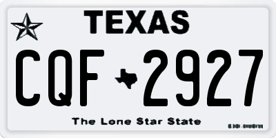 TX license plate CQF2927