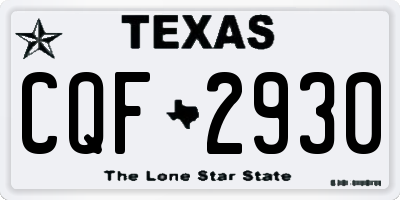 TX license plate CQF2930