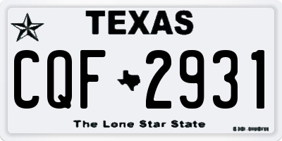 TX license plate CQF2931