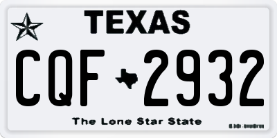 TX license plate CQF2932