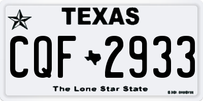 TX license plate CQF2933