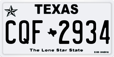 TX license plate CQF2934