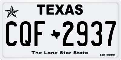 TX license plate CQF2937