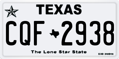 TX license plate CQF2938