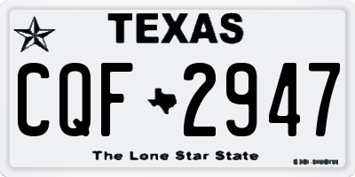TX license plate CQF2947