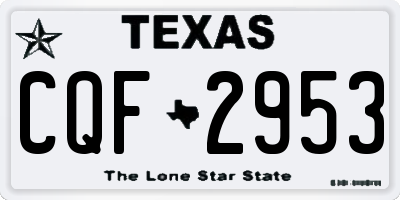 TX license plate CQF2953