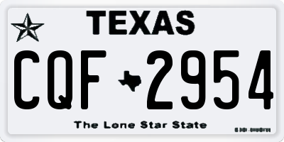 TX license plate CQF2954