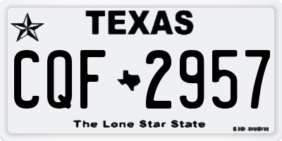 TX license plate CQF2957