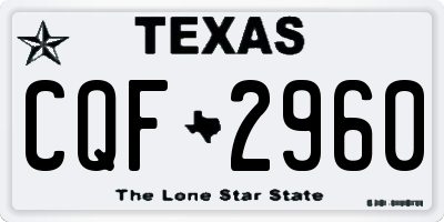 TX license plate CQF2960