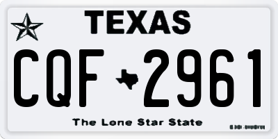 TX license plate CQF2961