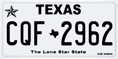 TX license plate CQF2962