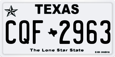 TX license plate CQF2963