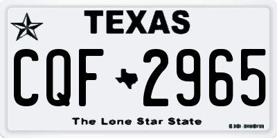 TX license plate CQF2965