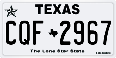 TX license plate CQF2967