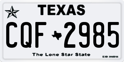 TX license plate CQF2985